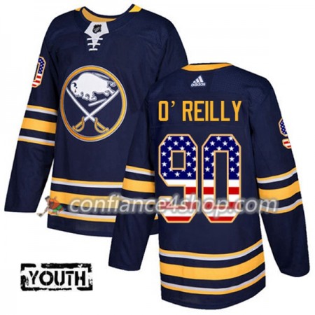 Adidas Maillot de Hockey Buffalo Sabres Ryan OReilly 90 2017-2018 Bleu Marine USA Flag Fashion Authentic - Enfant